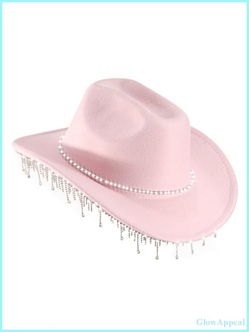 Rhinestone Cowgirl Hat Glitter Western Sparkly Tassel Party